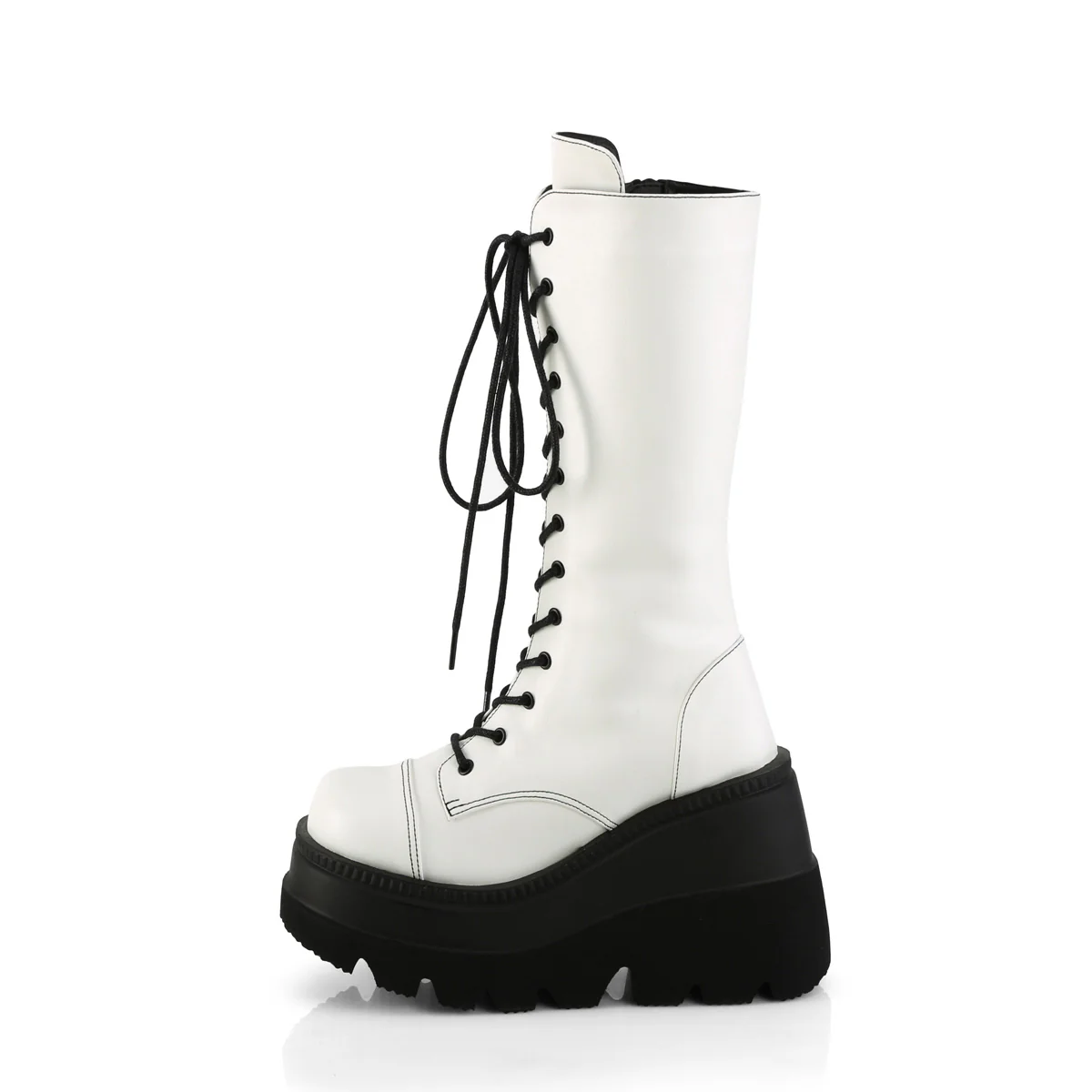 White  Alternative Knee High Boots -  Demonia Cult SHAKER-72 - Image 8