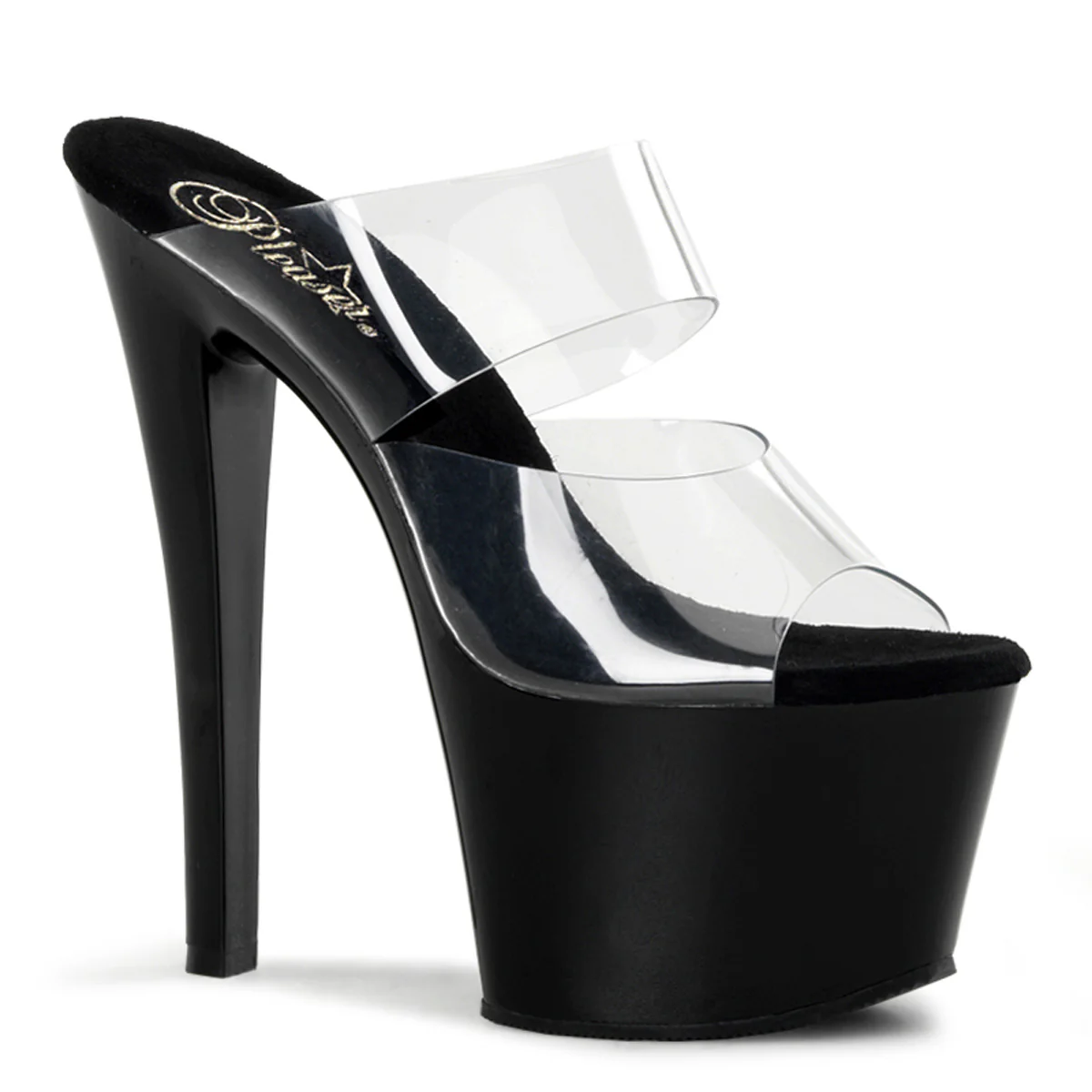 Clear Black 7 Inch Exotic Dancing Platform Shoes - Pleaser SKY-302