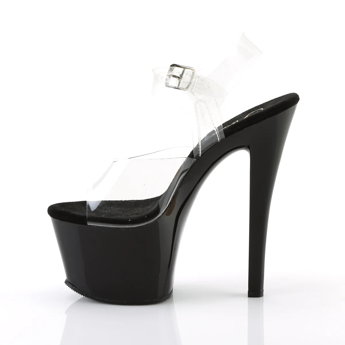 Clear Black 7 Inch Pole Dancer Platform Shoes - Pleaser SKY-308 - Image 3