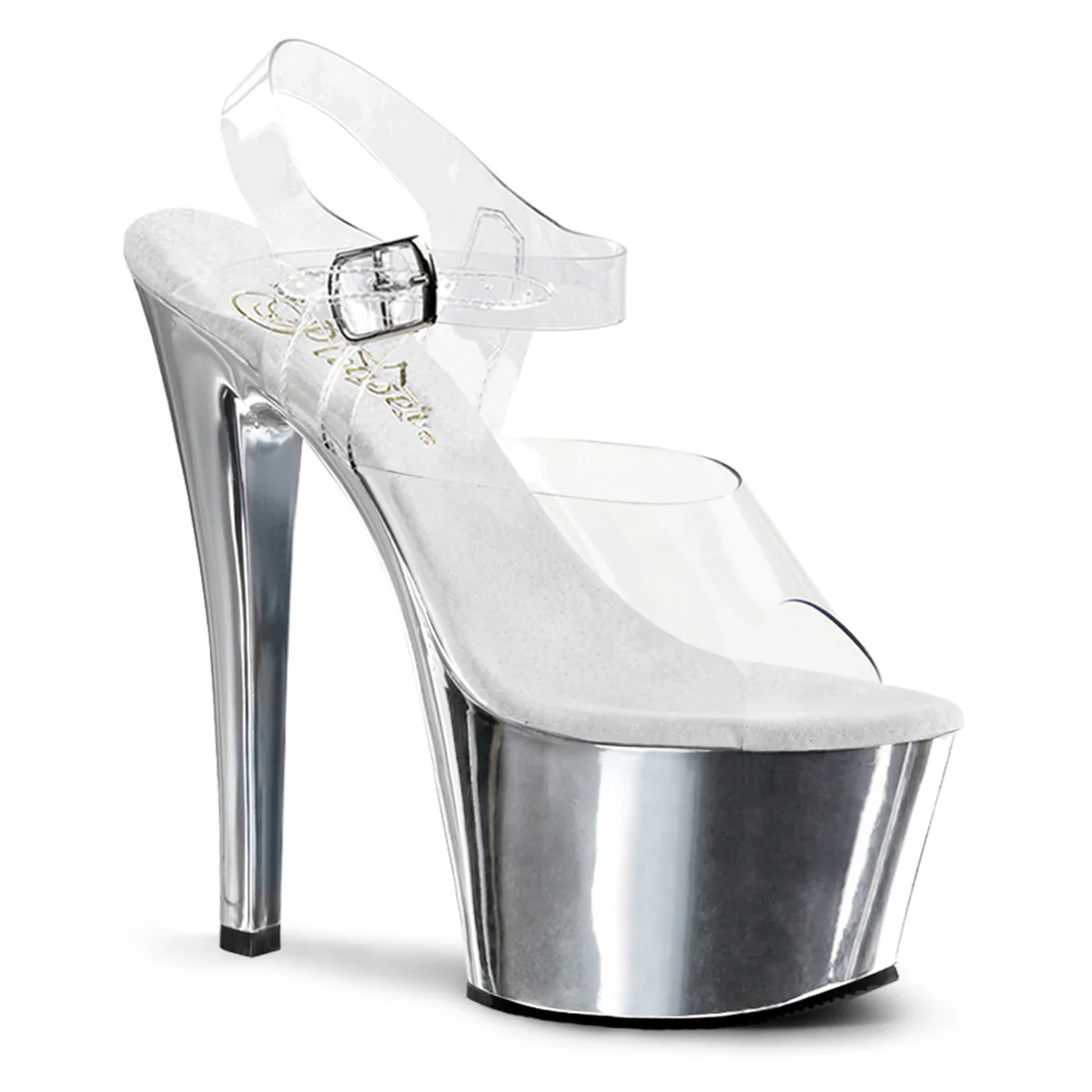 Silver Chrome 7 Inch Exotic Dancing Stripper Heels - Pleaser SKY-308