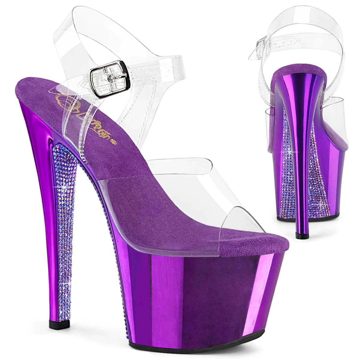 Purple 7 Inch Exotic Dancing Platform Shoes - Pleaser SKY-308CHRS