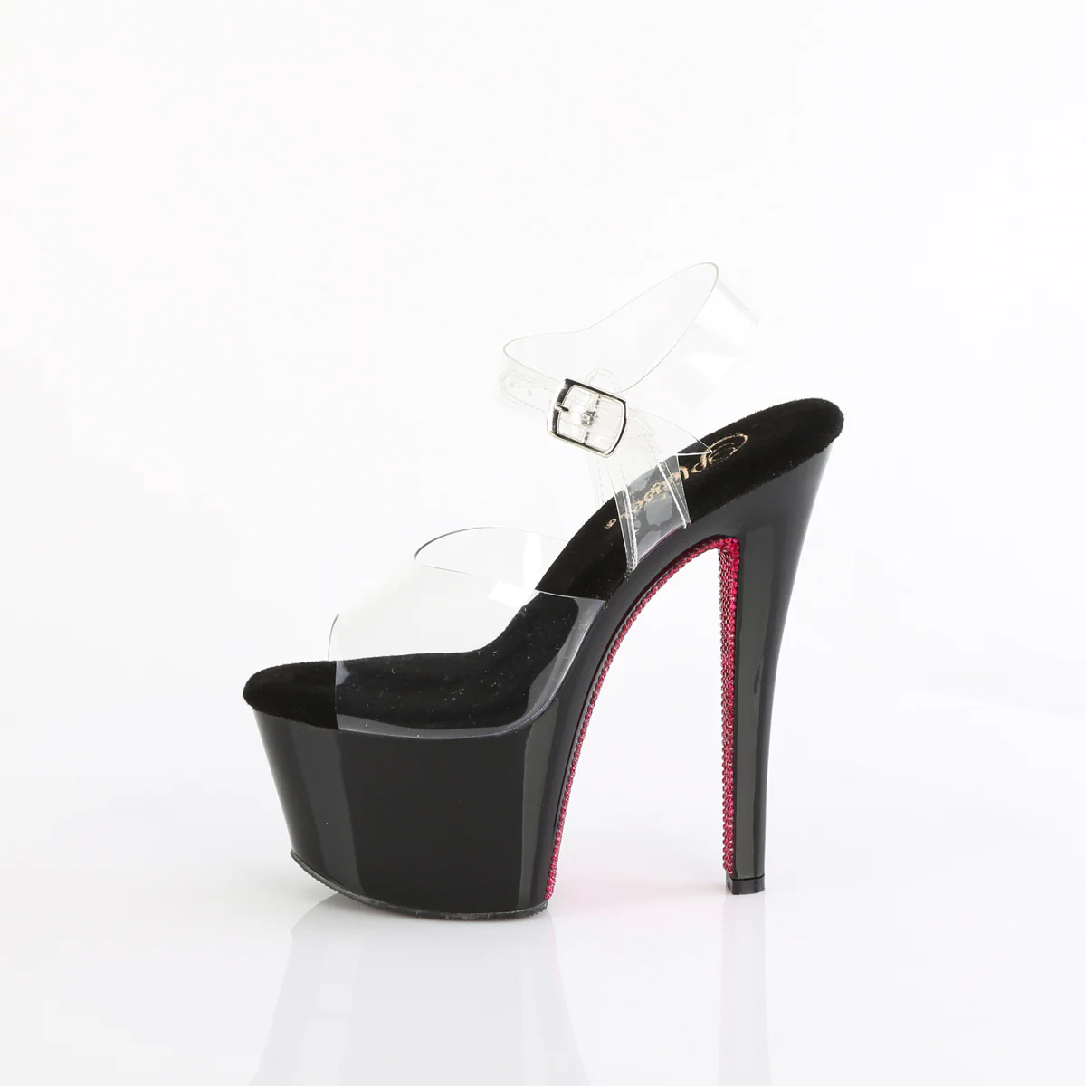 Clear Black 7 Inch Lap Dancer Platform Shoes -  Pleaser SKY-308CRS - Image 3
