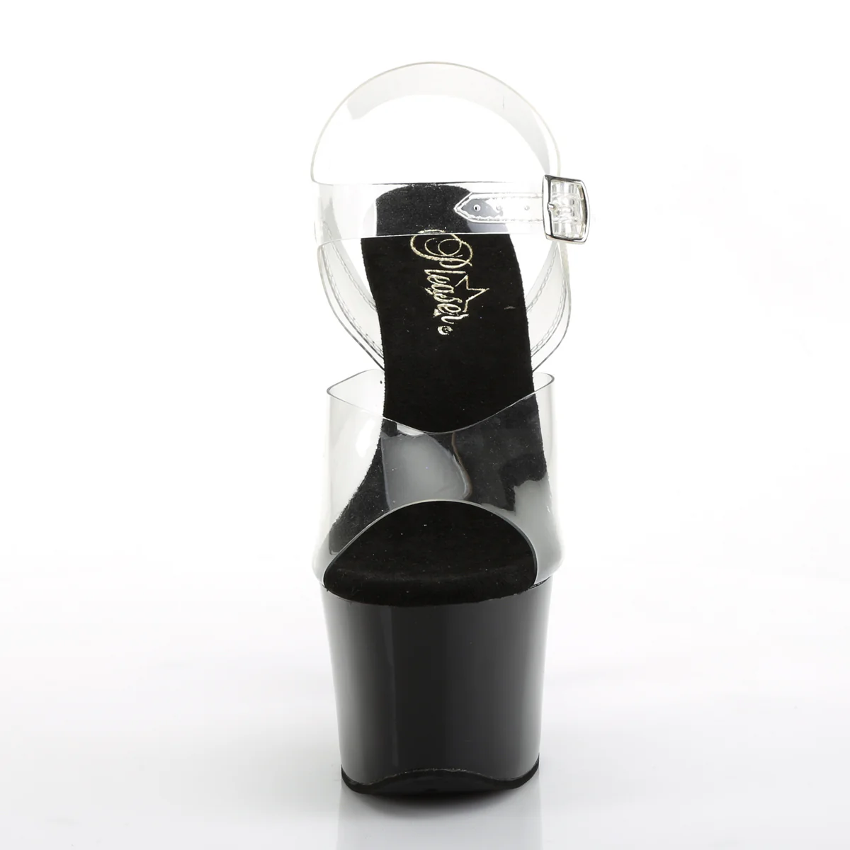 Clear Black 7 Inch Pole Dancer Platform Shoes -  Pleaser SKY-308CRS - Image 2