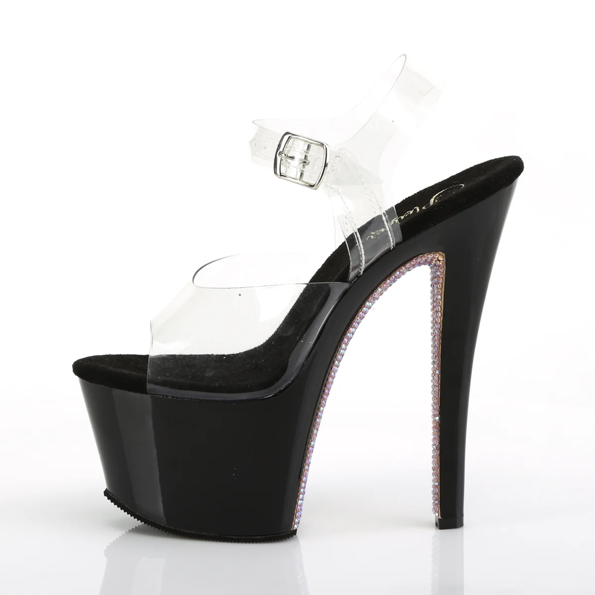 Clear Black 7 Inch Pole Dancer Platform Shoes -  Pleaser SKY-308CRS - Image 3