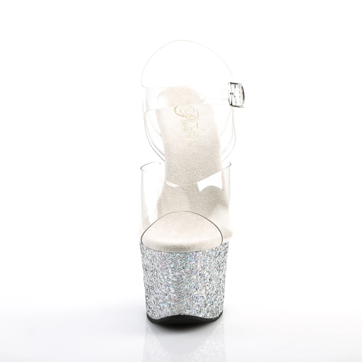 Silver Glitter 7 Inch Exotic Dancing Platform Shoes - Pleaser SKY-308LG - Image 2