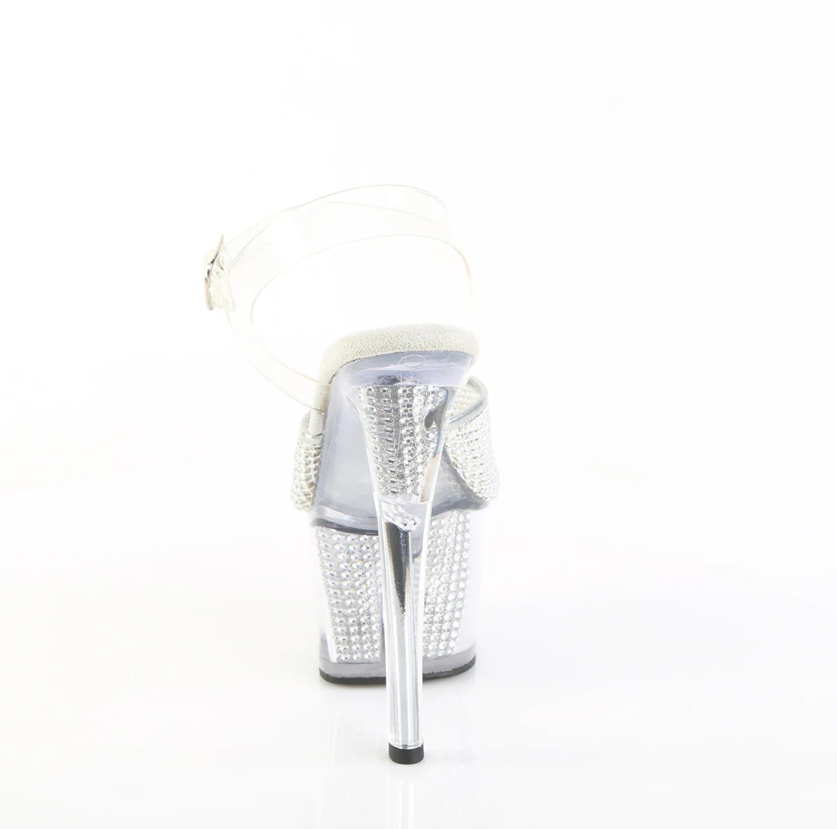 Clear Silver 7 Inch Pole Dancer Platform Shoes -  Pleaser SKY-308PREM-RSNT - Image 4