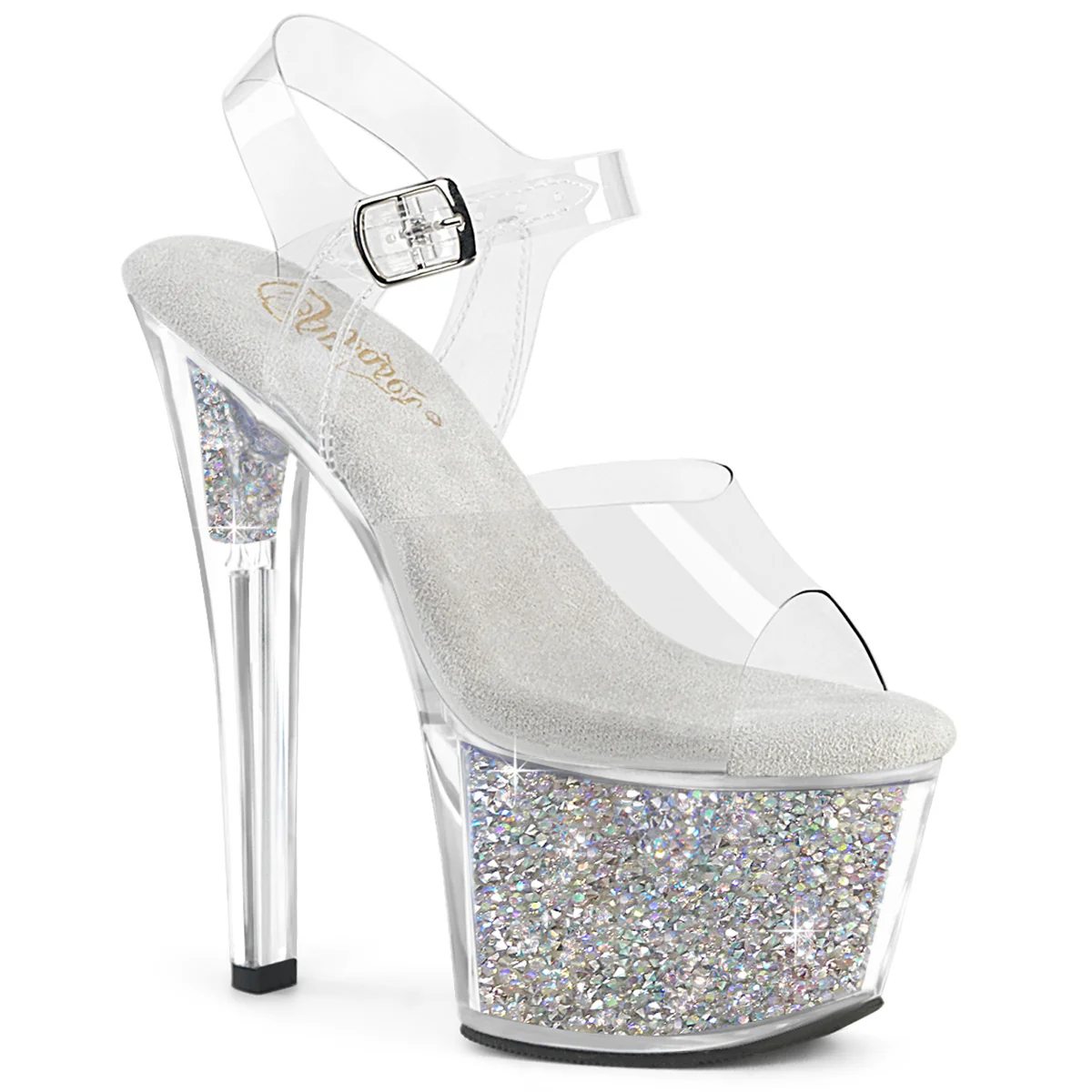 Clear Bling 7 Inch Exotic Dancing Platform Shoes - Pleaser SKY-308RSI