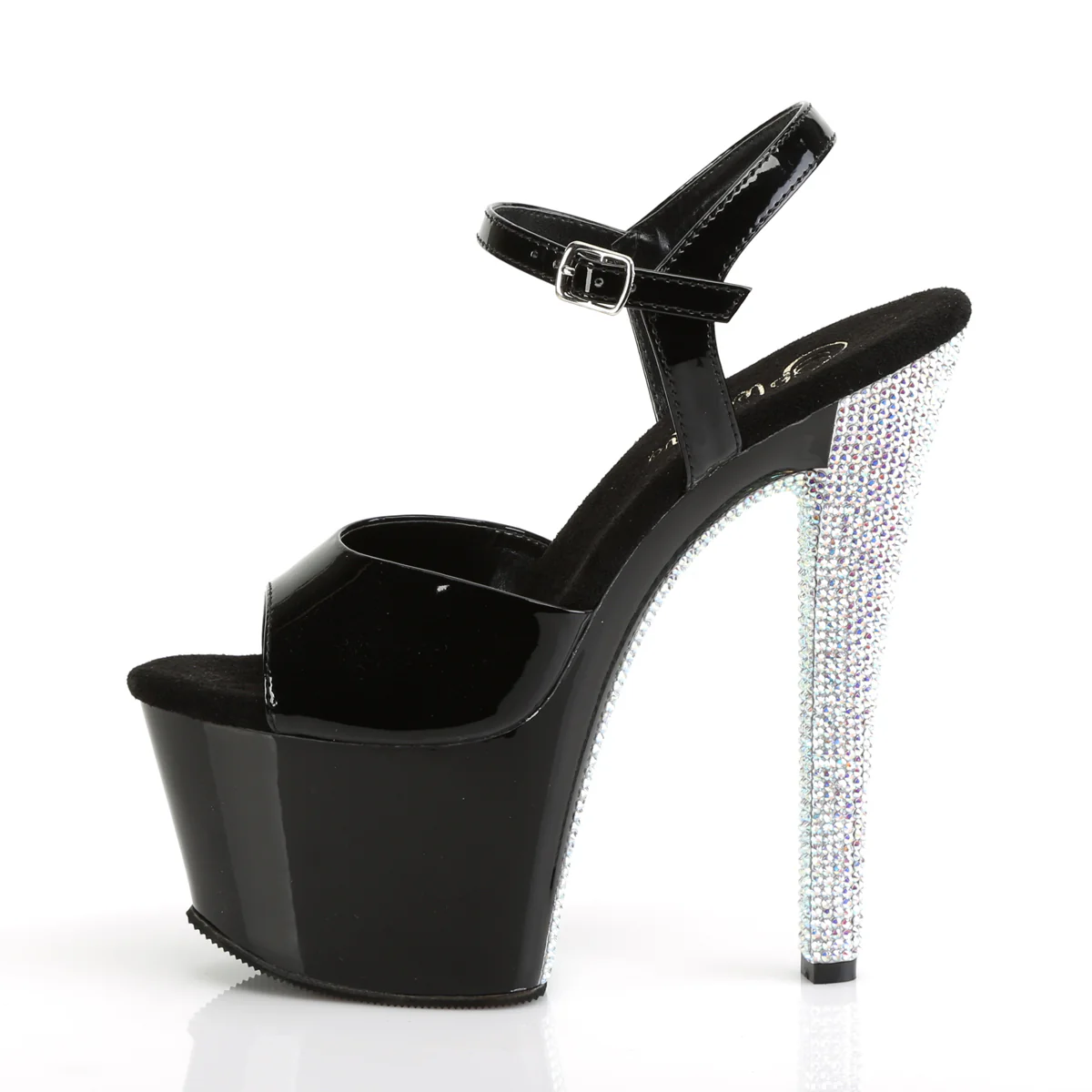 Black 7 Inch Pole Dancer Platform High Heels -  Pleaser SKY-309CHRS - Image 3