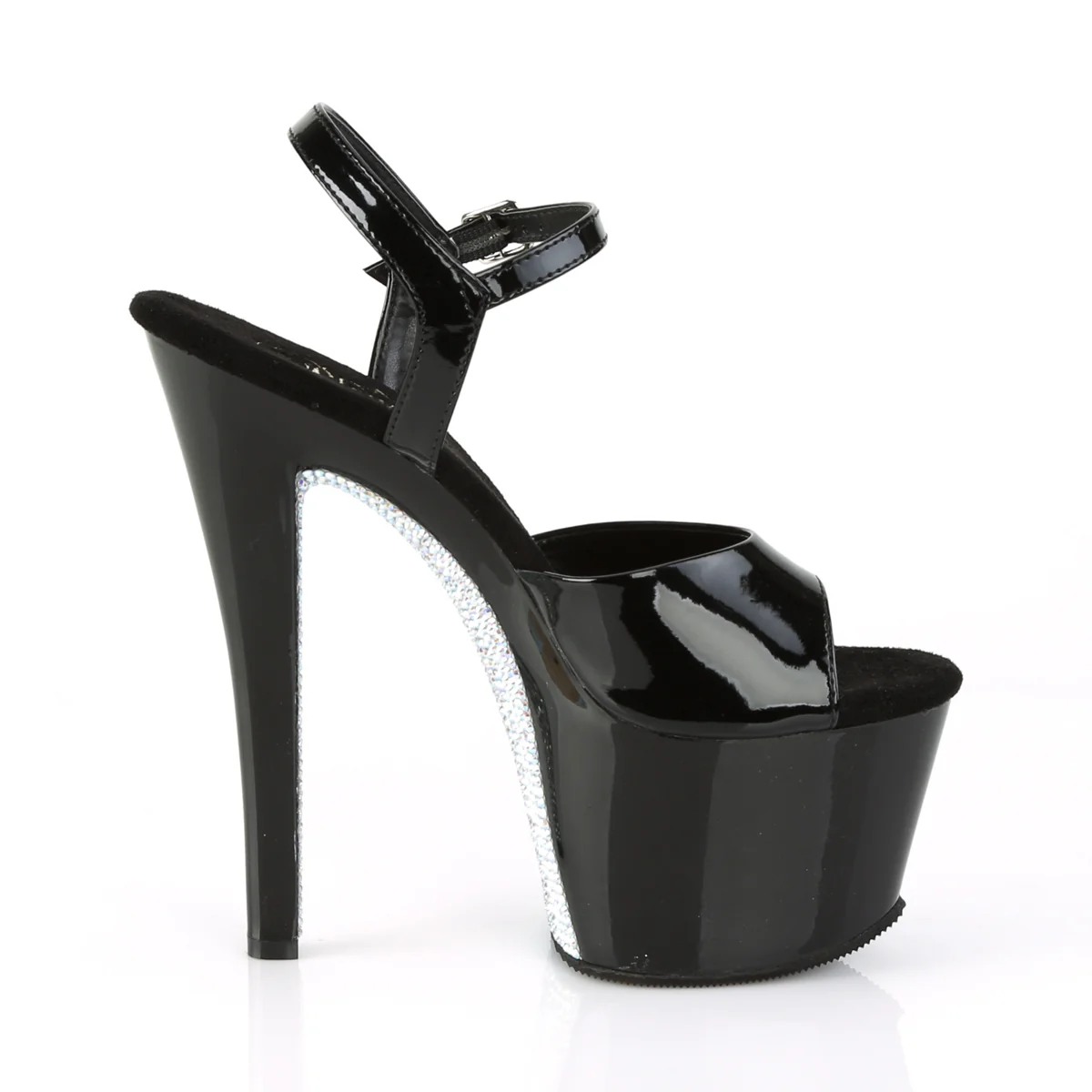 Black 7 Inch Exotic Dancing Platform High Heels -  Pleaser SKY-309CRS - Image 5