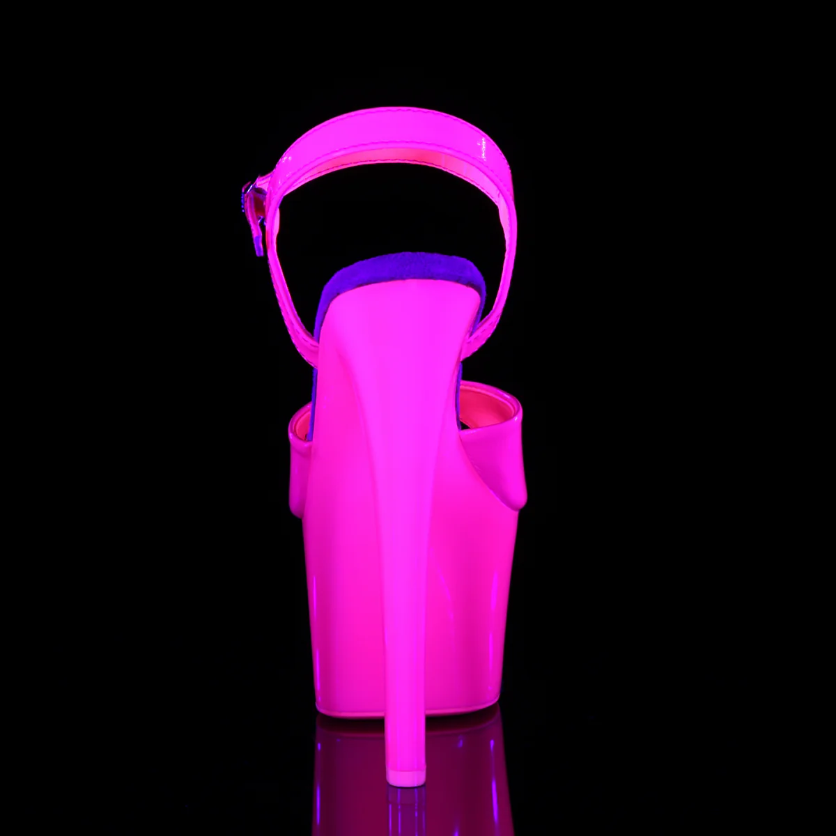 Neon H. Pink 7 Inch Pole Dancer Platform High Heels -  Pleaser SKY-309UV - Image 4