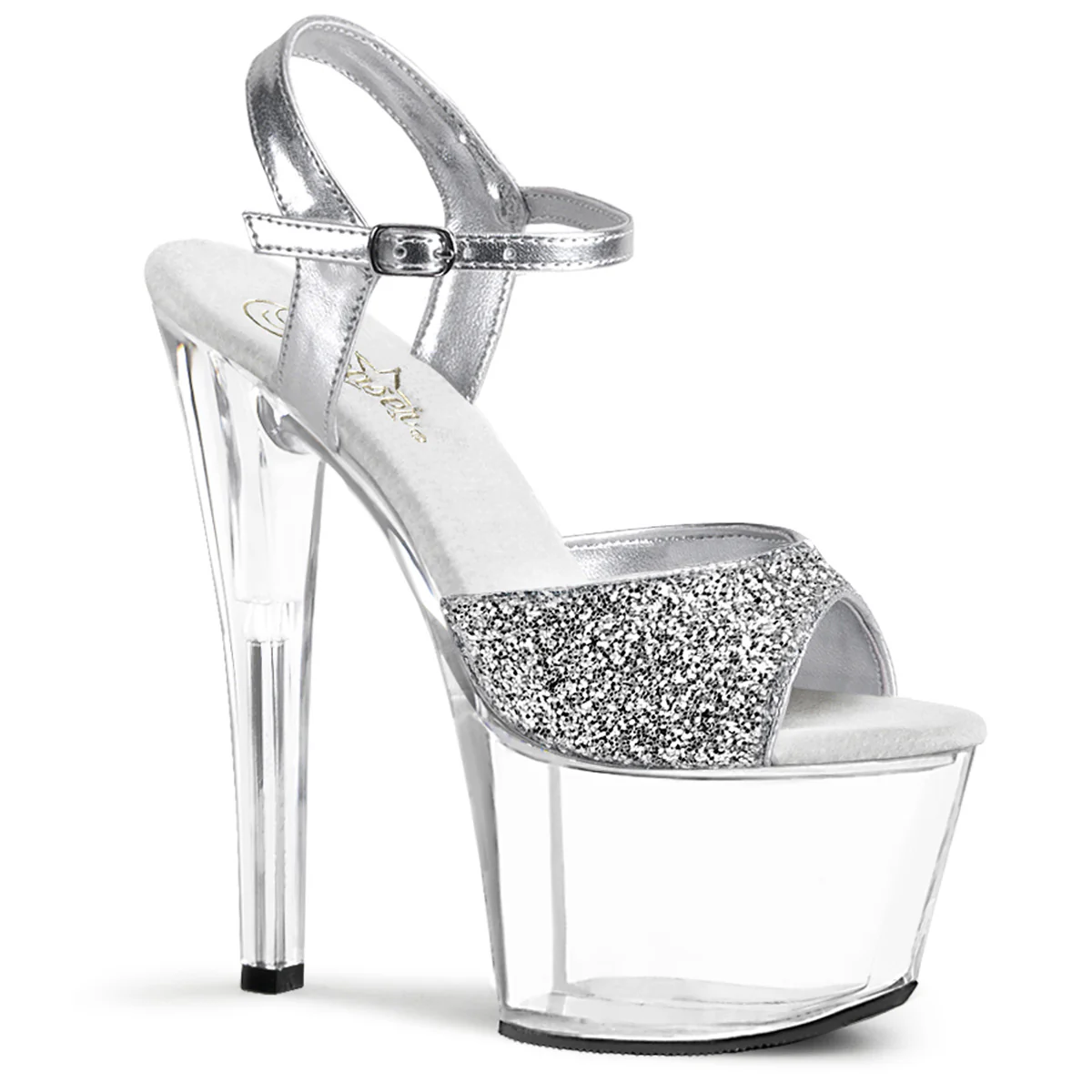 Silver Glitter 7 Inch Exotic Dancing Platform Shoes -  Pleaser SKY-310