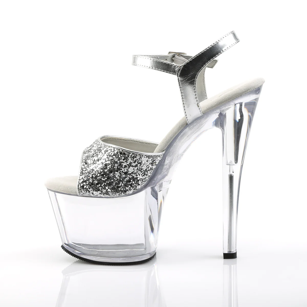 Silver Glitter 7 Inch Exotic Dancing Platform Shoes -  Pleaser SKY-310 - Image 3