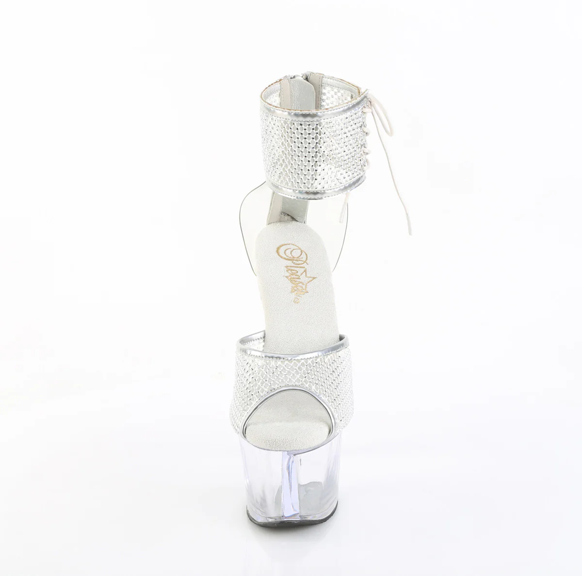 Silver & Clear 7 Inch Platform Pole Platform Shoes -  Pleaser SKY-324PREM-RSNT - Image 2