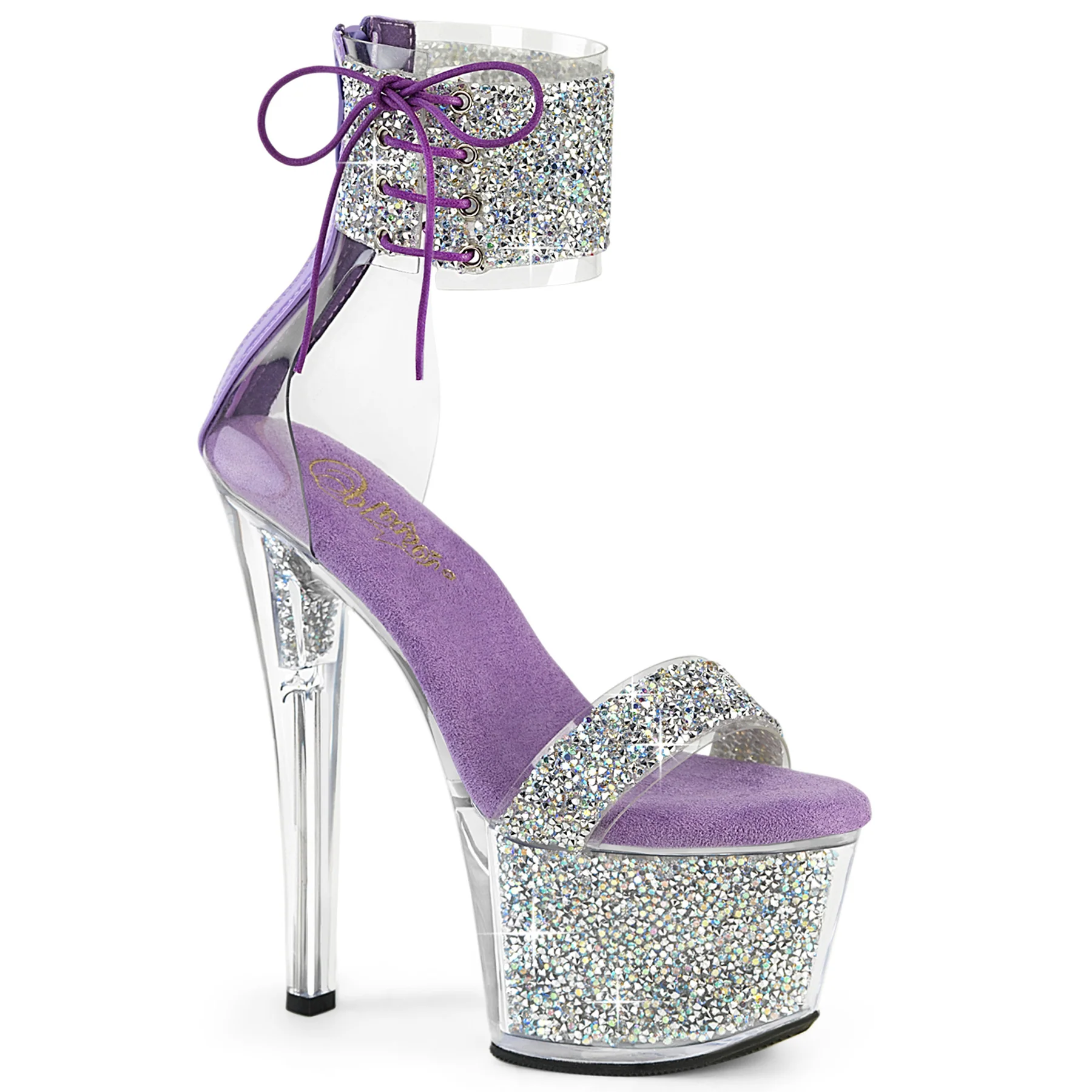 Silver 7 Inch Exotic Dancing Platform High Heels - Pleaser SKY-327RSI