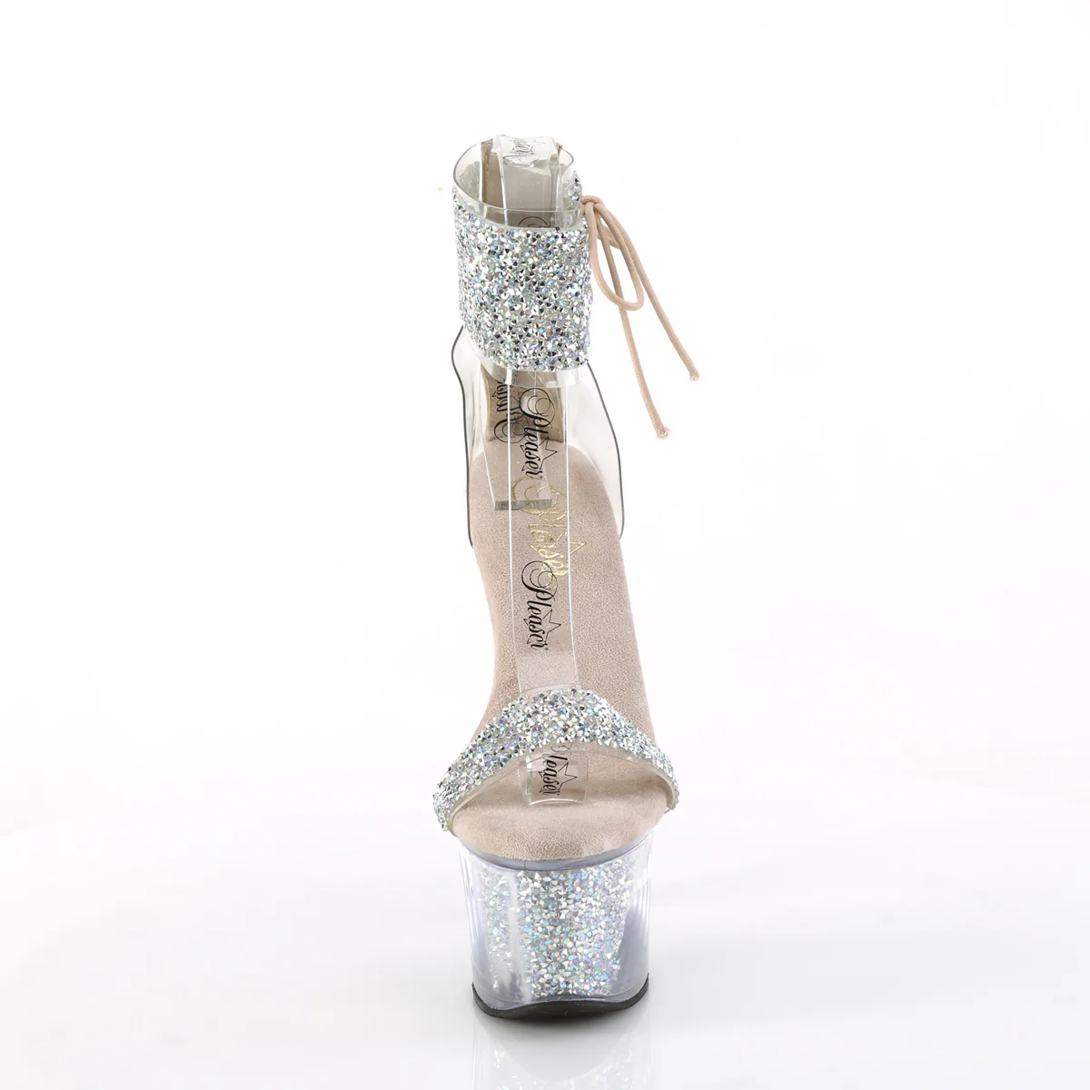 Silver 7 Inch Pole Dancer Platform High Heels -  Pleaser SKY-327RSI - Image 2