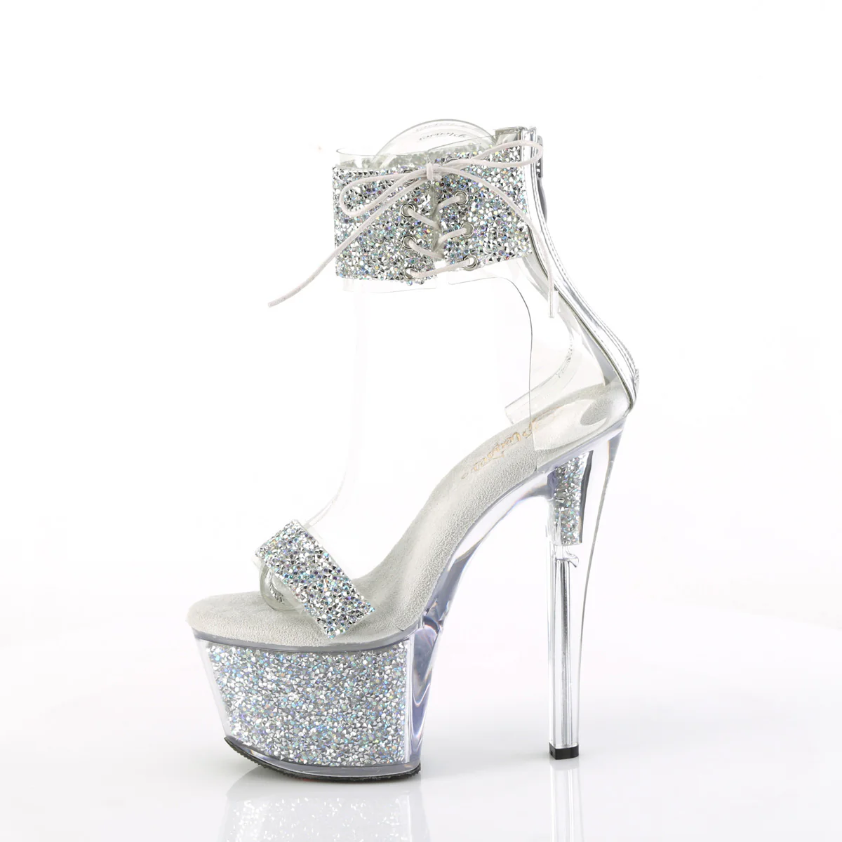 Silver 7 Inch Platform Pole Platform Shoes - Pleaser SKY-327RSI - Image 3