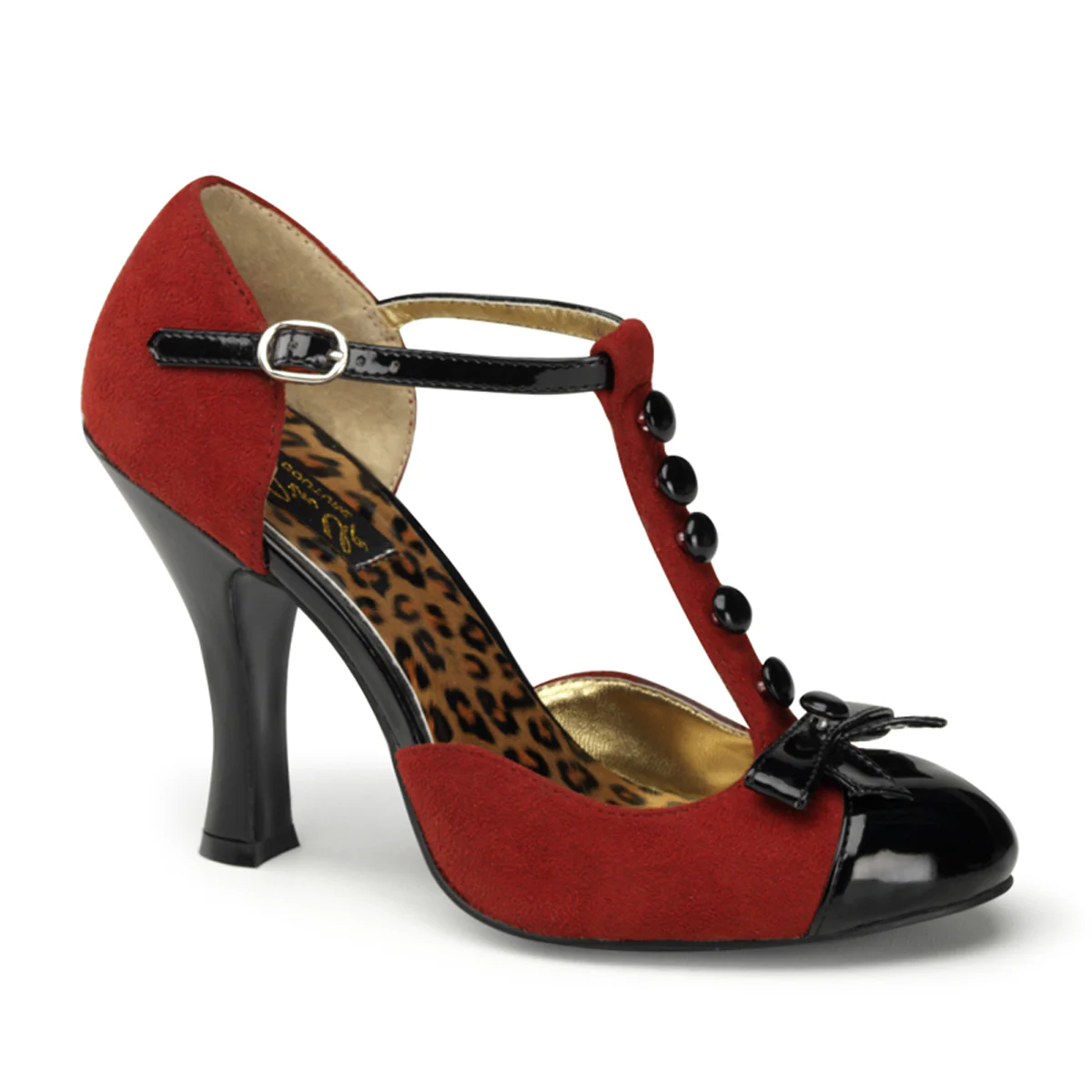 SMITT10 Pinup Retro Maryjanes Black and Red