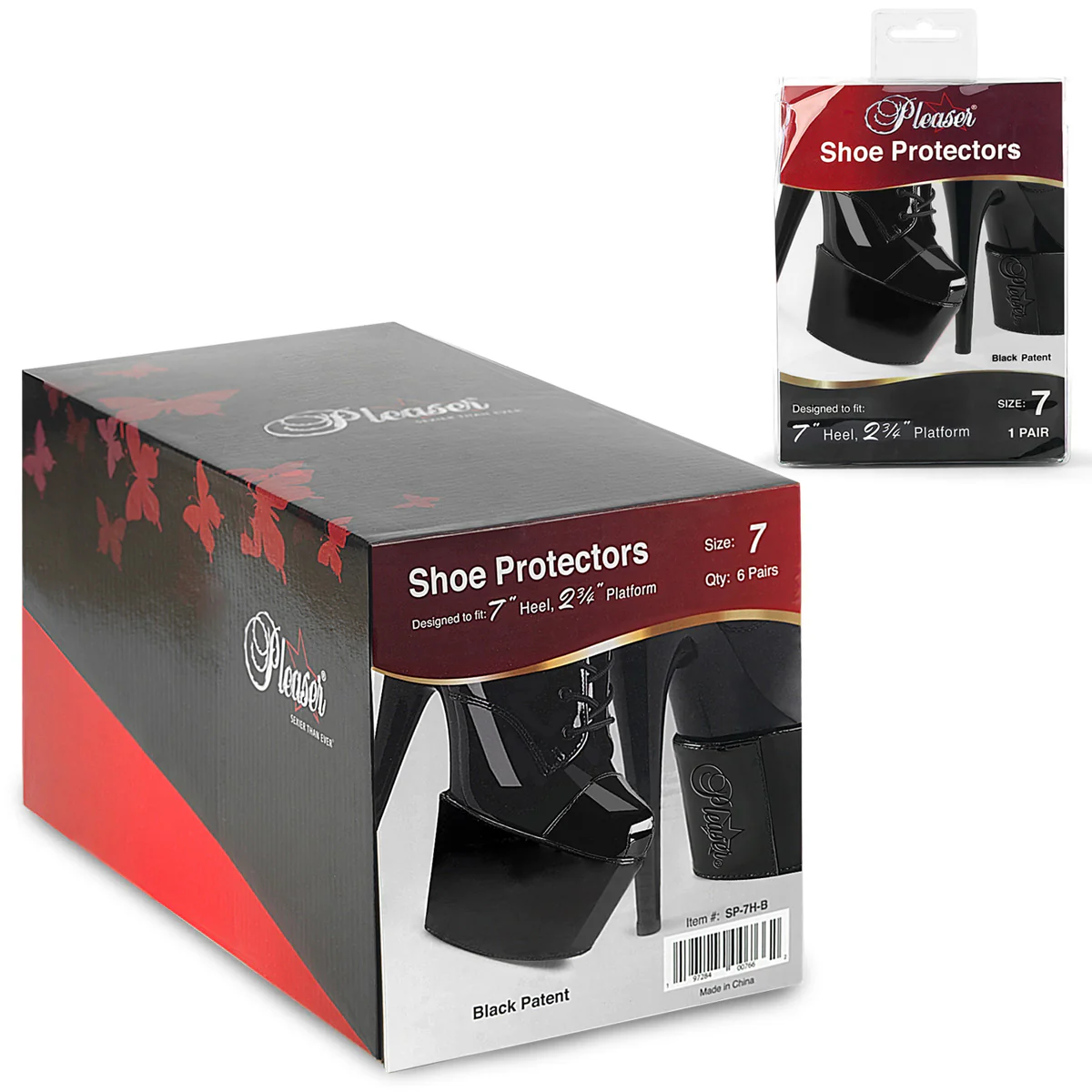 Shoe Protectors for 7" Heels Exotic Dancing Platform Shoes Accessories - Pleaser SP-7H-B