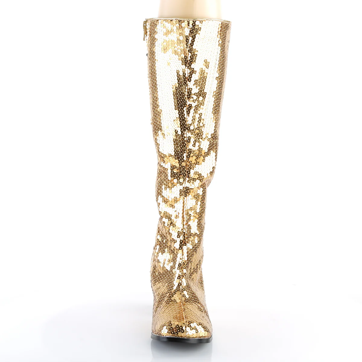 Gold Sequins 3 Inch Burlesque Boots -  Bordello SPECTACUL-300SQ - Image 2