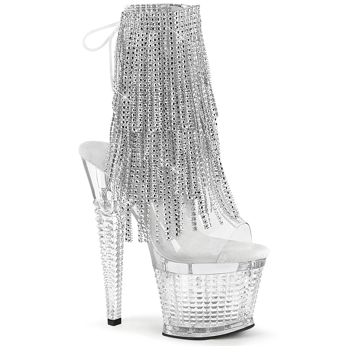 Clear 7 Inch Fetish Pole Ankle Boots - Pleaser SPECTATOR-1017RSF