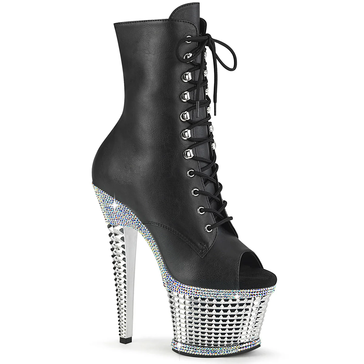 Black 7 Inch Exotic Dancing Ankle Boots - Pleaser SPECTATOR-1021RS