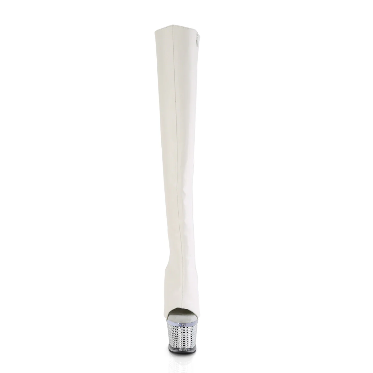 White 7 Inch Fetish Pole Thigh High boots -  Pleaser SPECTATOR-3019 - Image 2