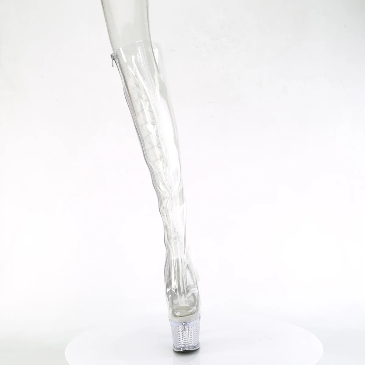 Clear 7 Inch Pole Dancer Thigh High boots -  Pleaser SPECTATOR-3019C - Image 2