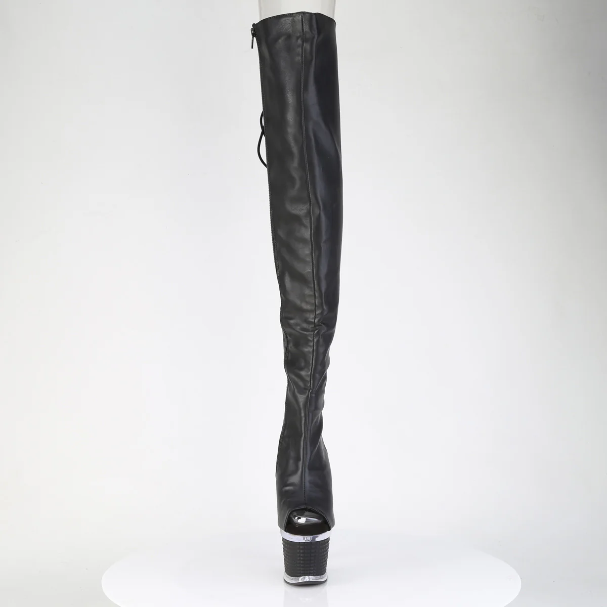 Black 7 Inch Fetish Pole Thigh High boots - Pleaser SPECTATOR-3030 - Image 2