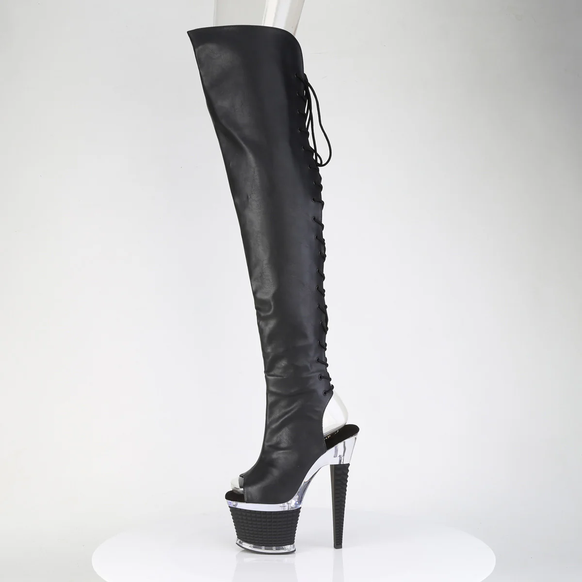 Black 7 Inch Fetish Pole Thigh High boots - Pleaser SPECTATOR-3030 - Image 3
