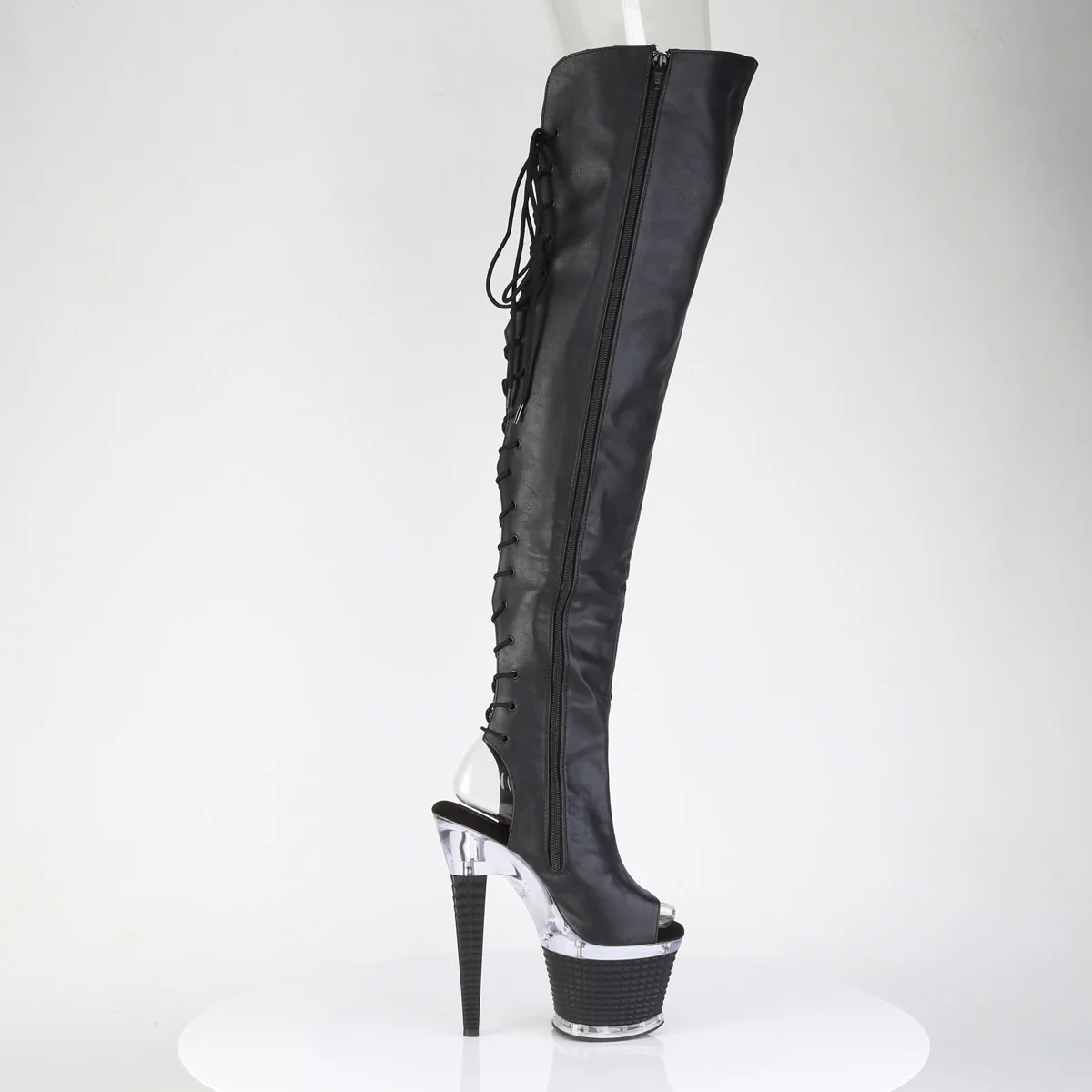 Black 7 Inch Fetish Pole Thigh High boots - Pleaser SPECTATOR-3030 - Image 5