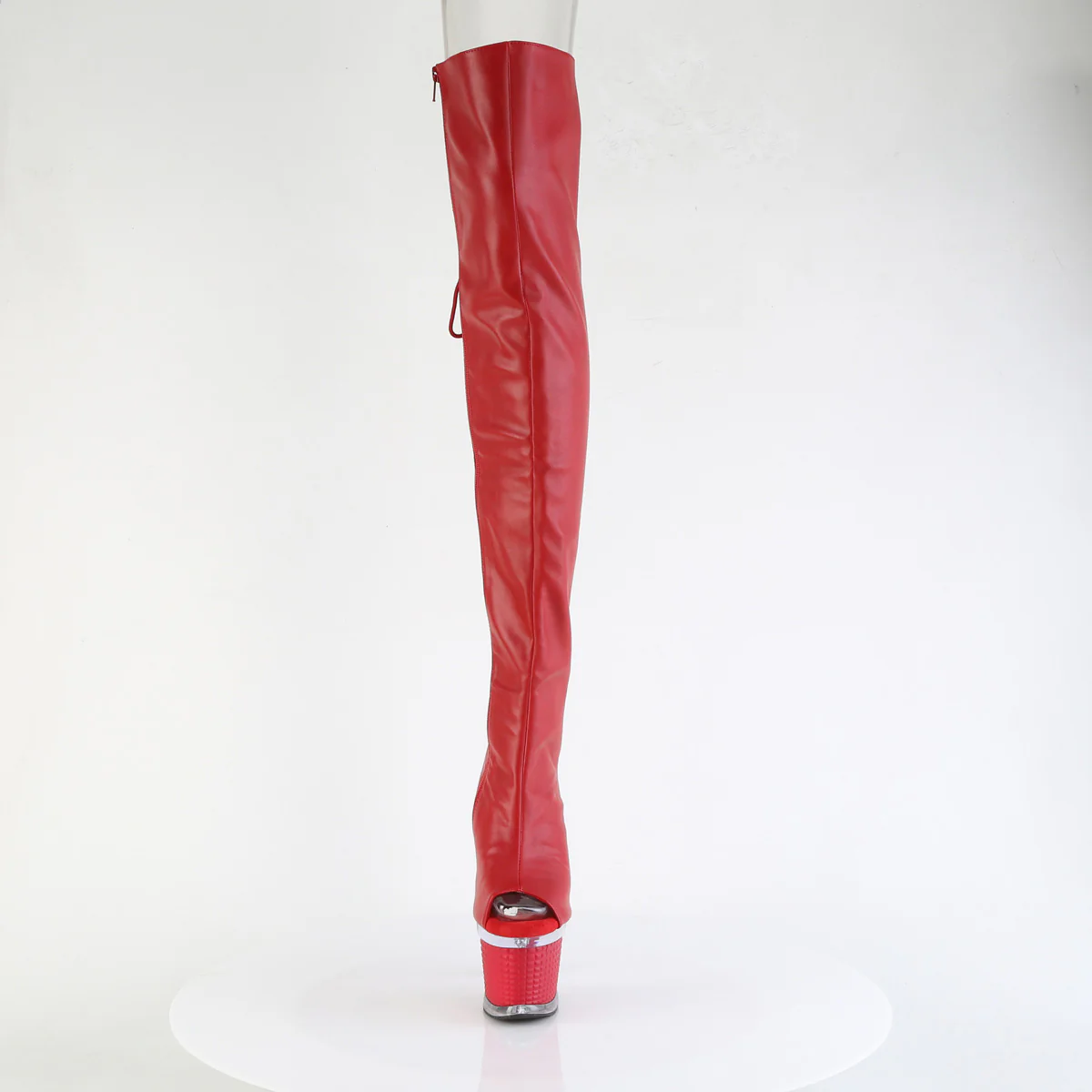 Red 7 Inch Fetish Pole Thigh High boots - Pleaser SPECTATOR-3030 - Image 2