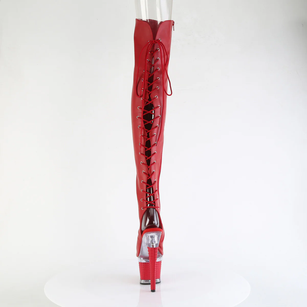 Red 7 Inch Fetish Pole Thigh High boots - Pleaser SPECTATOR-3030 - Image 4