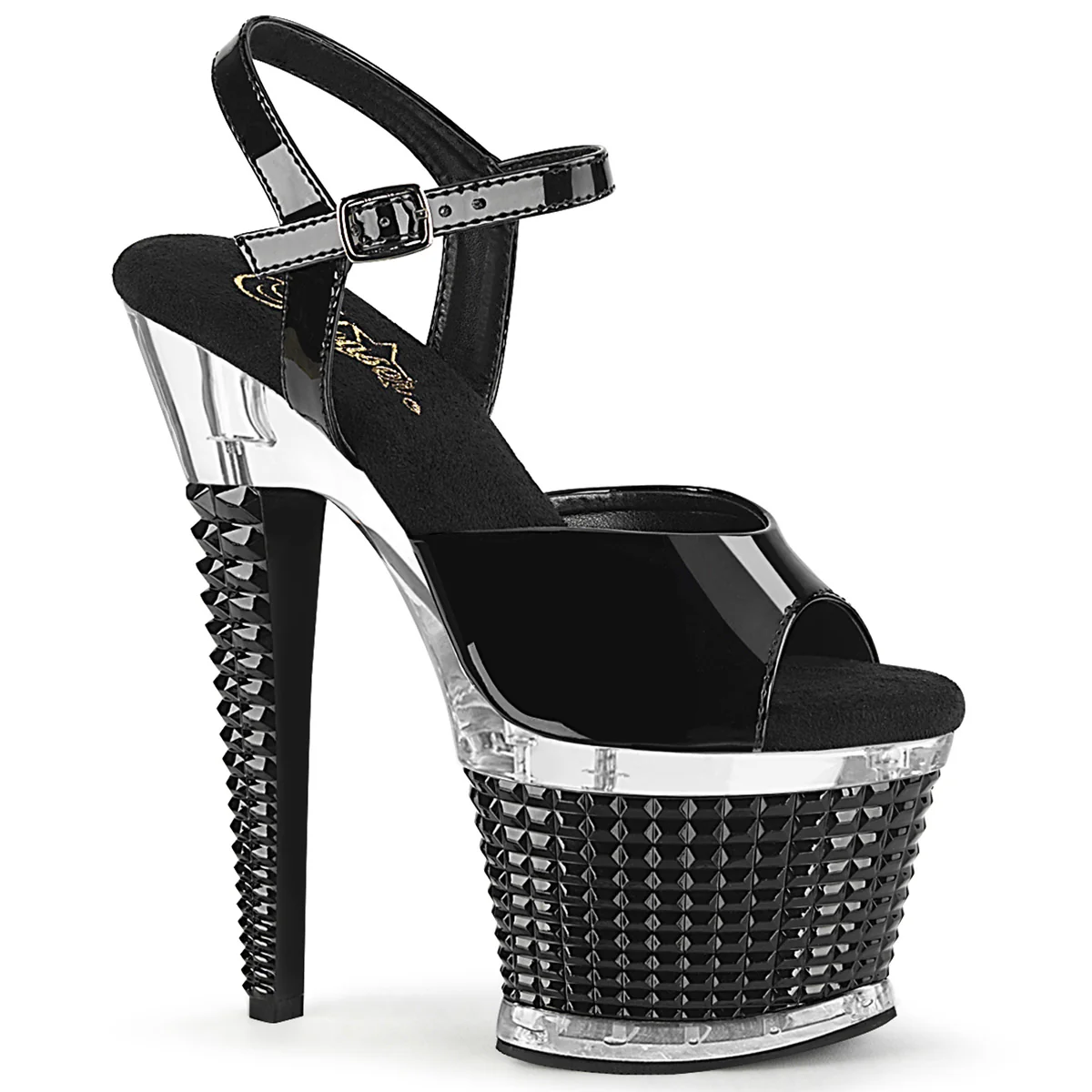 Black 7 Inch Fetish Pole Platform Shoes - Pleaser SPECTATOR-709