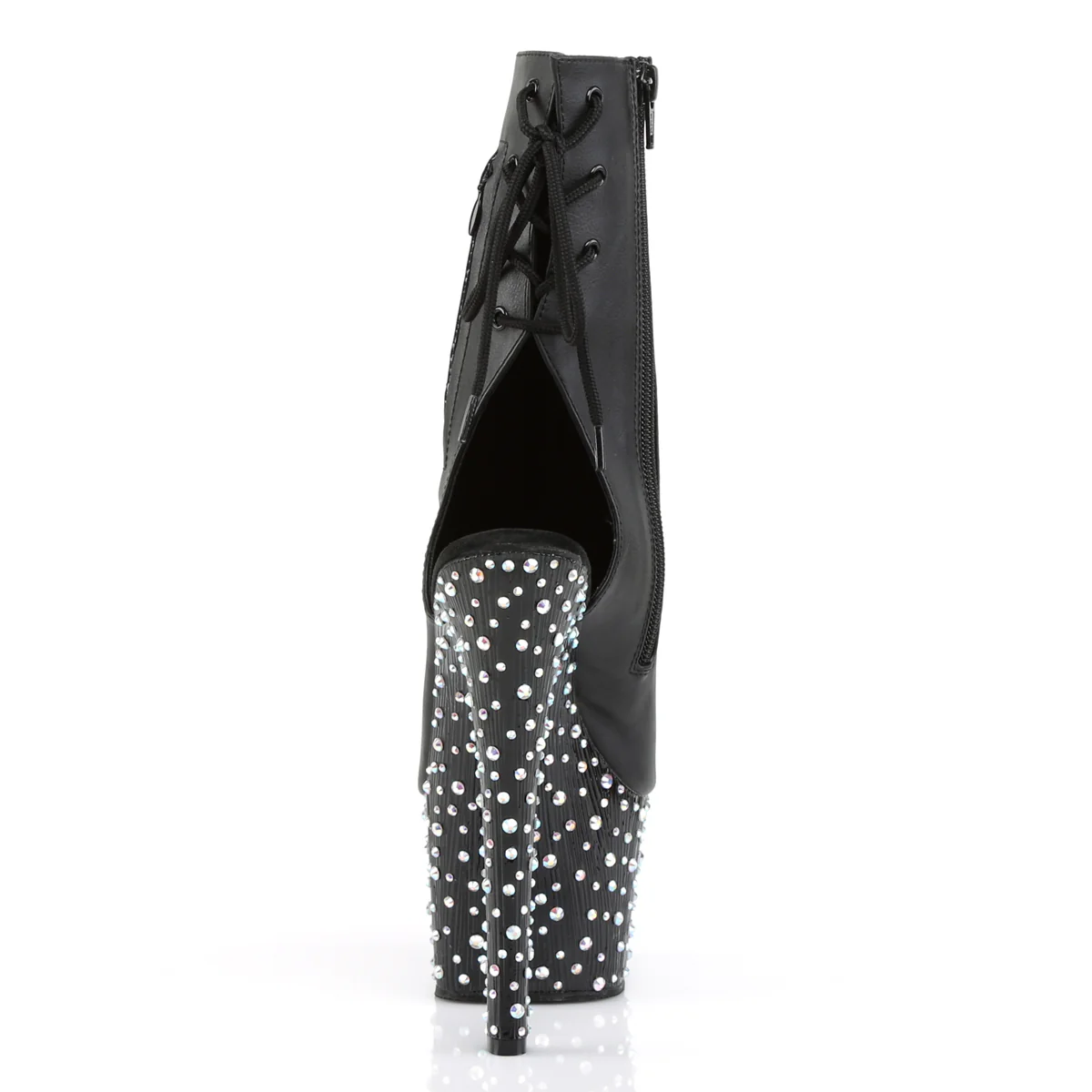 Black 7 Inch Fetish Pole Ankle Boots - Pleaser STARDANCE-1018-7 - Image 4