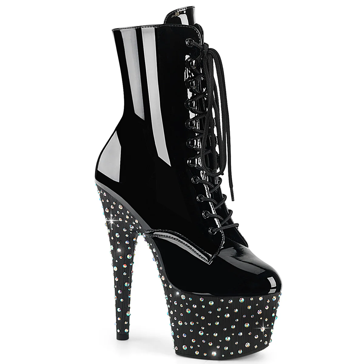 Black 7 Inch Exotic Dancing Ankle Boots - Pleaser STARDANCE-1020