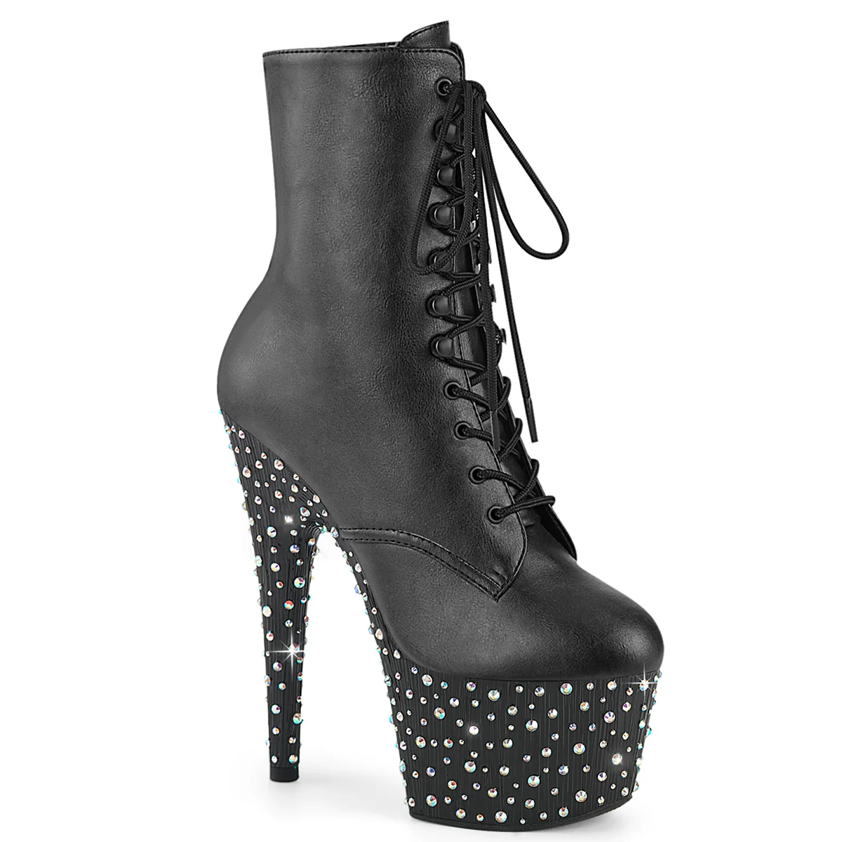 Black 7 Inch Pole Dancer Ankle Boots - Pleaser STARDANCE-1020
