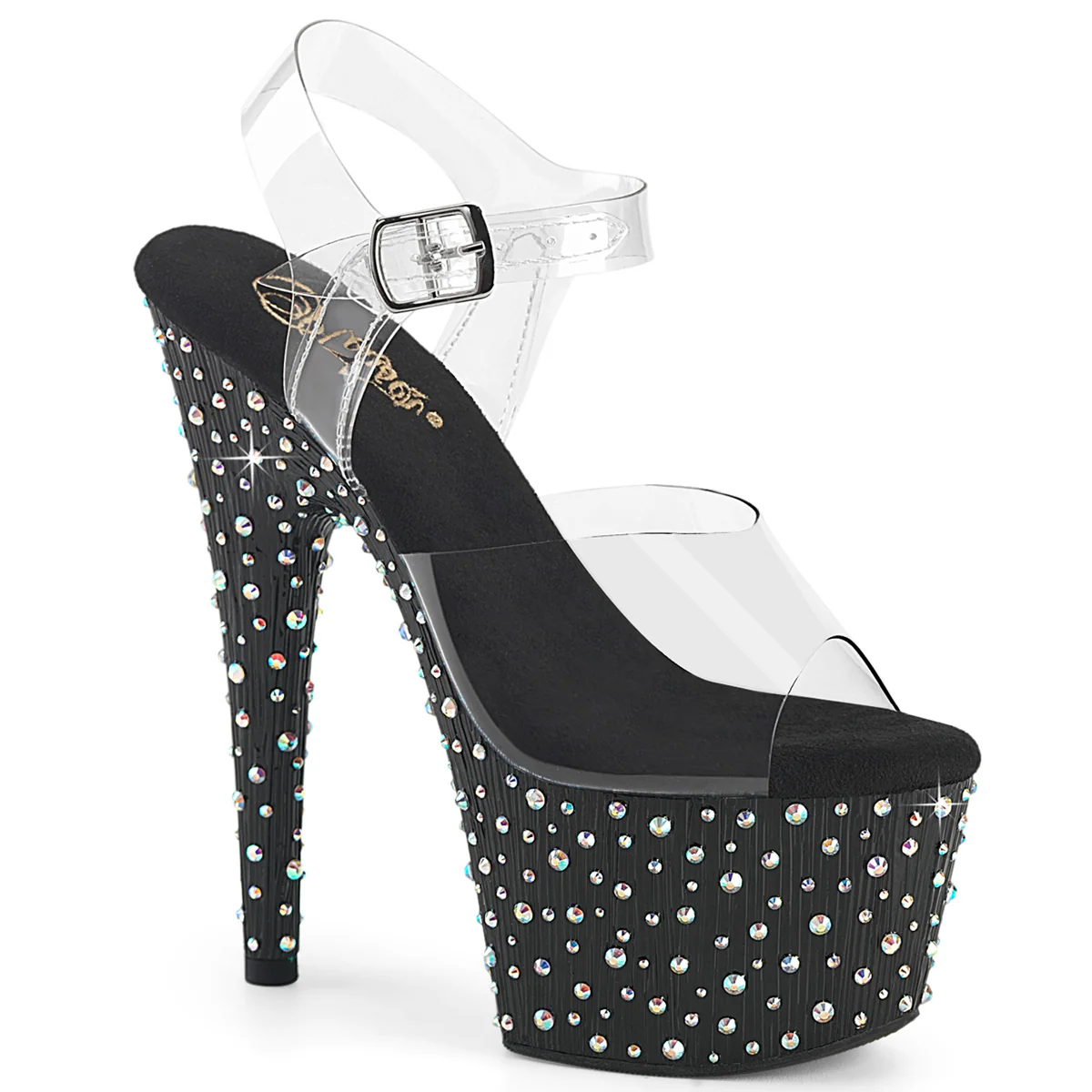 Silver Multi Glitter 7 Inch Pole Dancer Platform Shoes - Pleaser STARDANCE-708