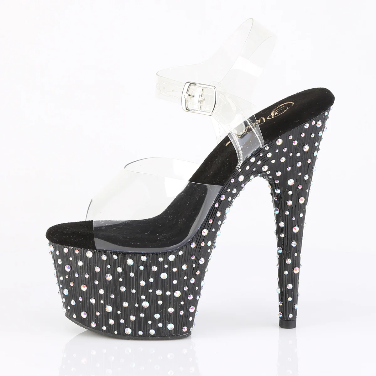Silver Multi Glitter 7 Inch Pole Dancer Platform Shoes - Pleaser STARDANCE-708 - Image 3