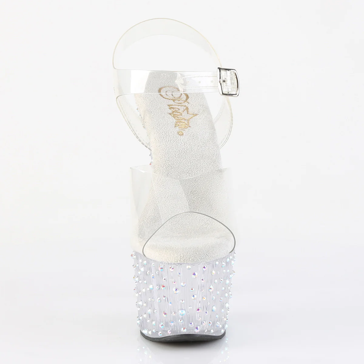 Clear Bling 7 Inch Fetish Pole Platform Shoes - Pleaser STARDANCE-708 - Image 2