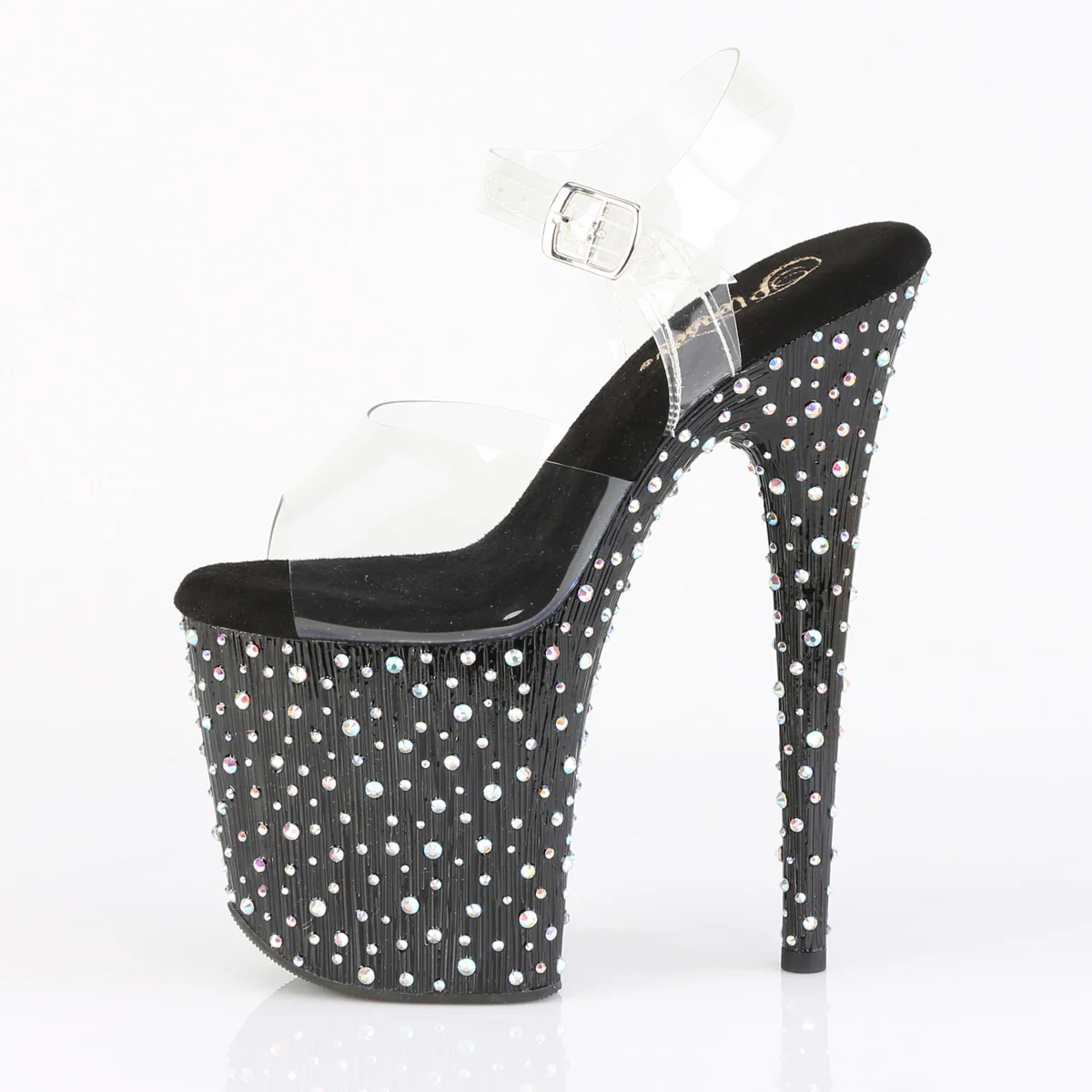 Silver Multi Glitter 8 Inch Fetish Pole Platform Shoes - Pleaser STARDANCE-808 - Image 3