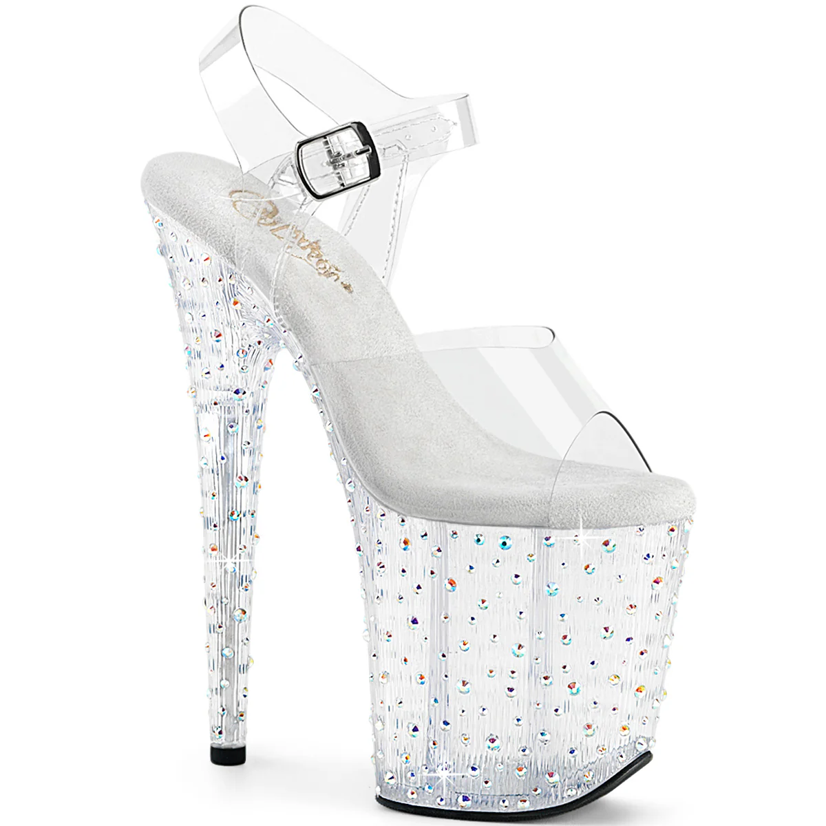 Clear Bling 8 Inch Exotic Dancing Platform Shoes -  Pleaser STARDANCE-808