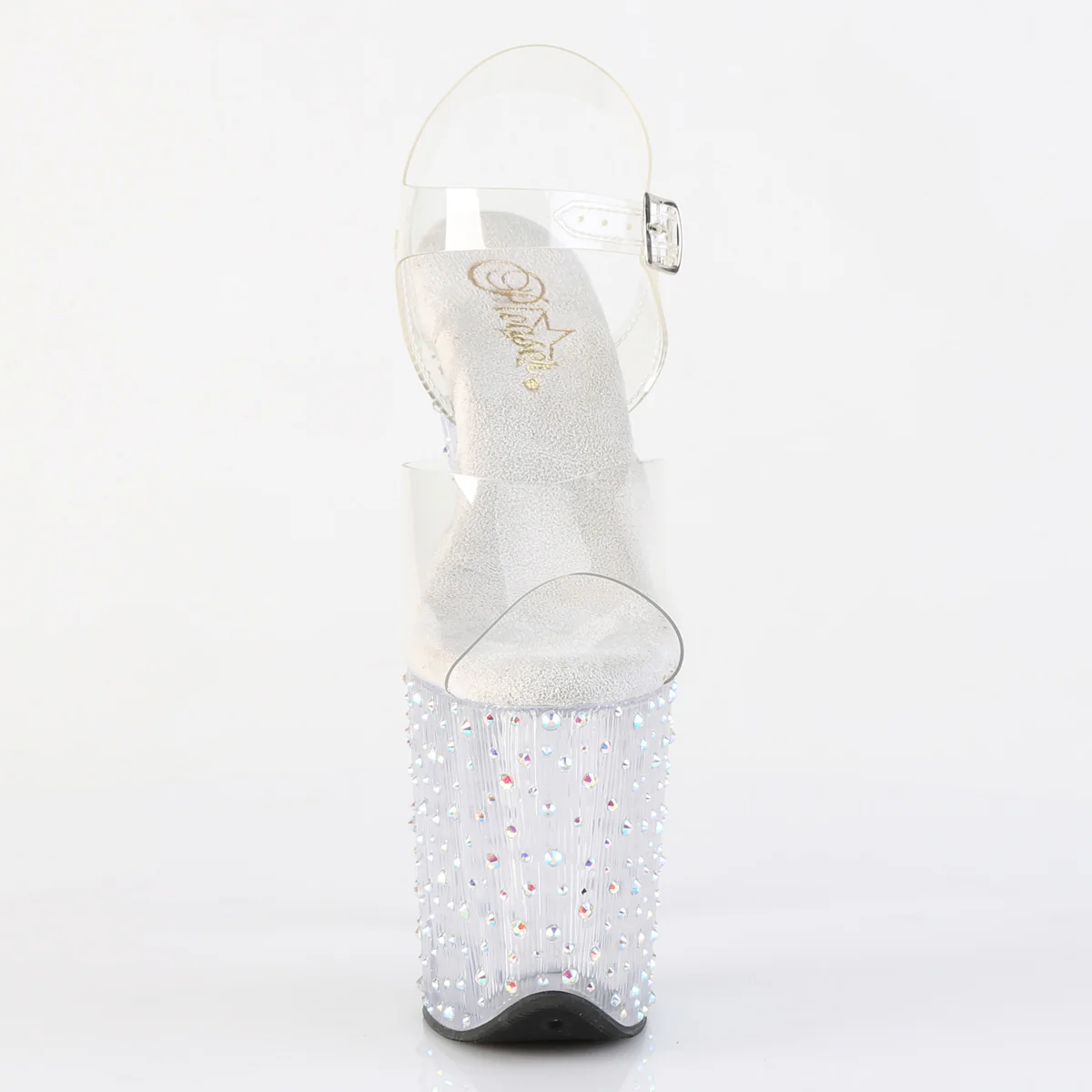 Clear Bling 8 Inch Exotic Dancing Platform Shoes -  Pleaser STARDANCE-808 - Image 2