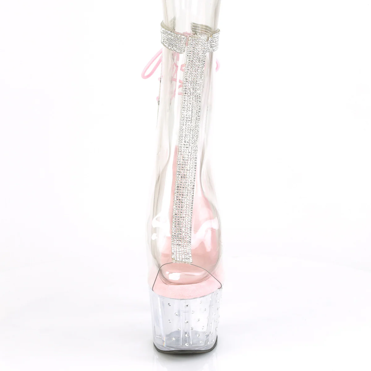 Baby Pink 7 Inch Pole Dancer Ankle Boots -  Pleaser STARDUST-1018C-2RS - Image 2