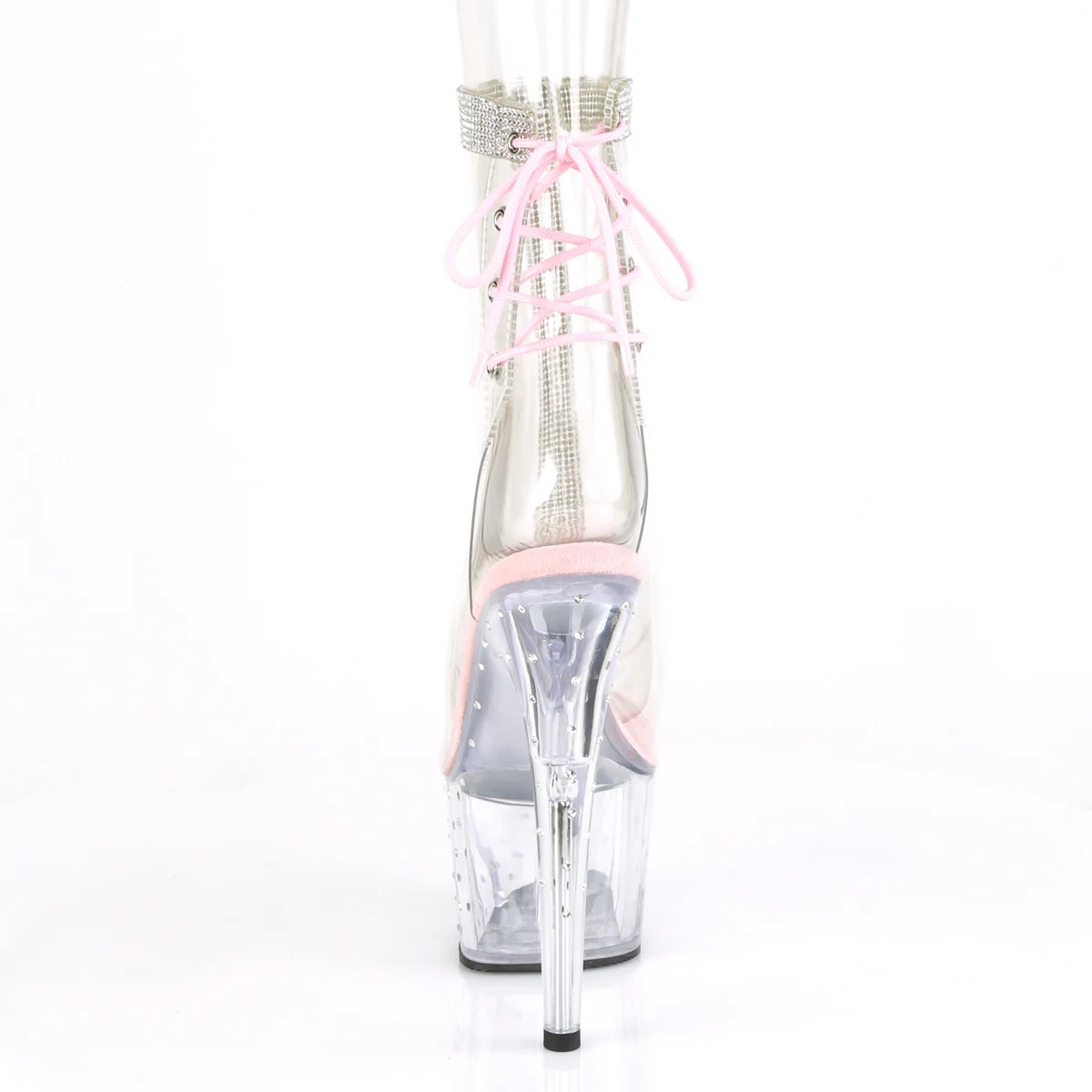 Baby Pink 7 Inch Pole Dancer Ankle Boots -  Pleaser STARDUST-1018C-2RS - Image 4