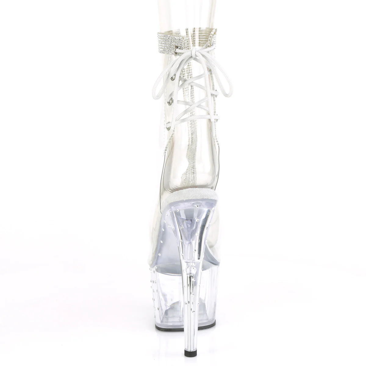 Clear 7 Inch Fetish Pole Ankle Boots - Pleaser STARDUST-1018C-2RS - Image 4