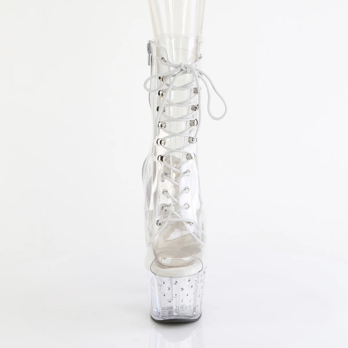 Clear 7 Inch Fetish Pole Ankle Boots -  Pleaser STARDUST-1021C-7 - Image 2