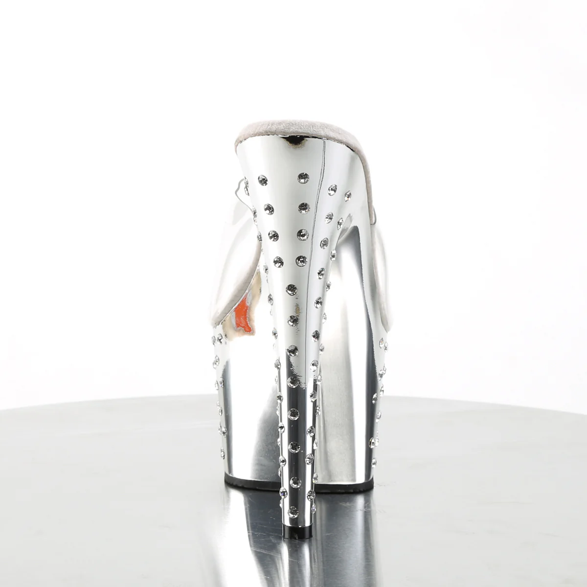 Silver Chrome 7 Inch Pole Dancer Platform Shoes - Pleaser STARDUST-701 - Image 4