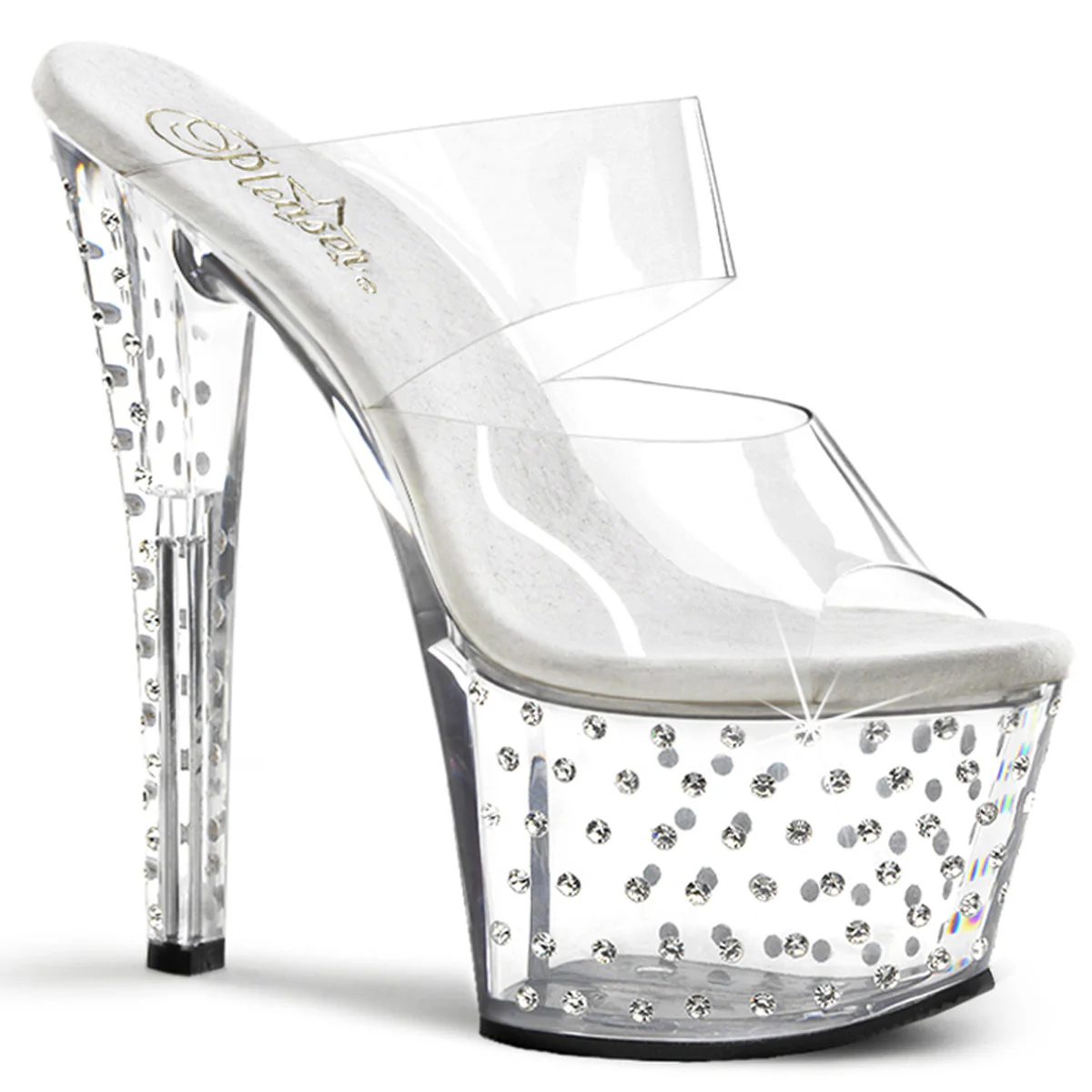 Clear 7 Inch Fetish Pole Platform Shoes - Pleaser STARDUST-702 - Image 6