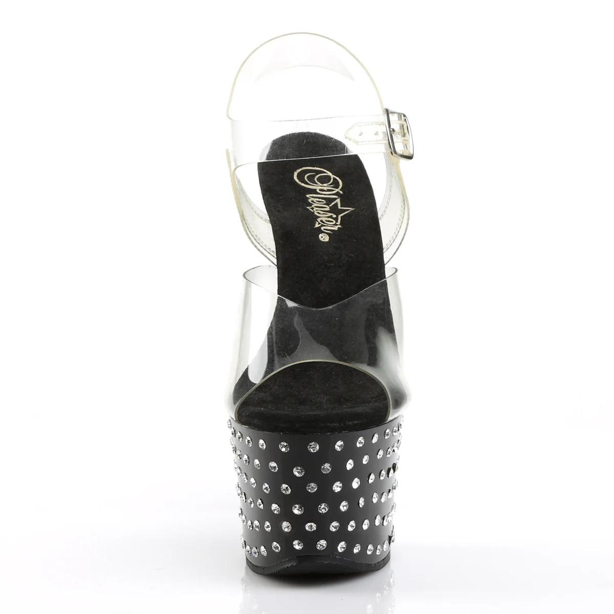 Clear Black 7 Inch Fetish Pole Platform Shoes - Pleaser STARDUST-708 - Image 2