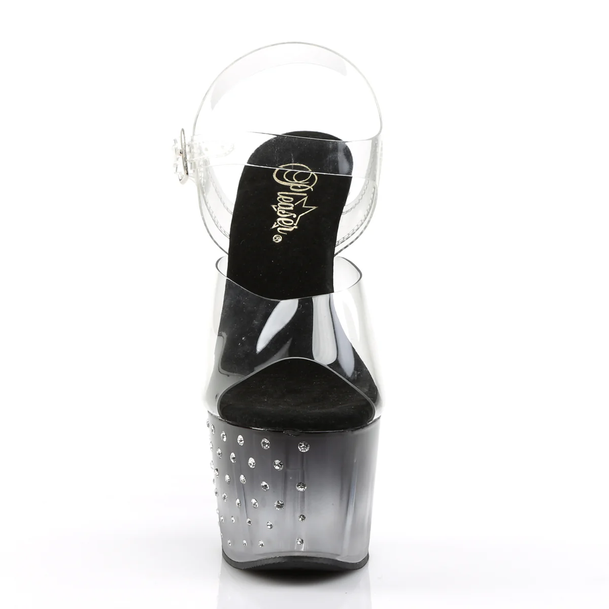 Clear Black 7 Inch Fetish Pole Platform Shoes - Pleaser STARDUST-708T - Image 2